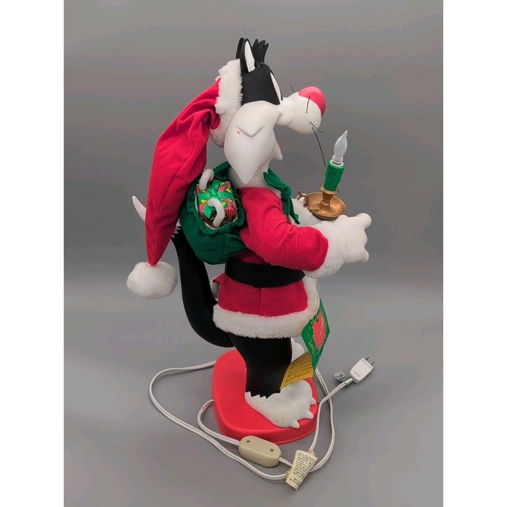 Looney Tunes Sylvester Motionette Cat Animated 1997 Christmas Santa VTG WORKS - Picture 7 of 17
